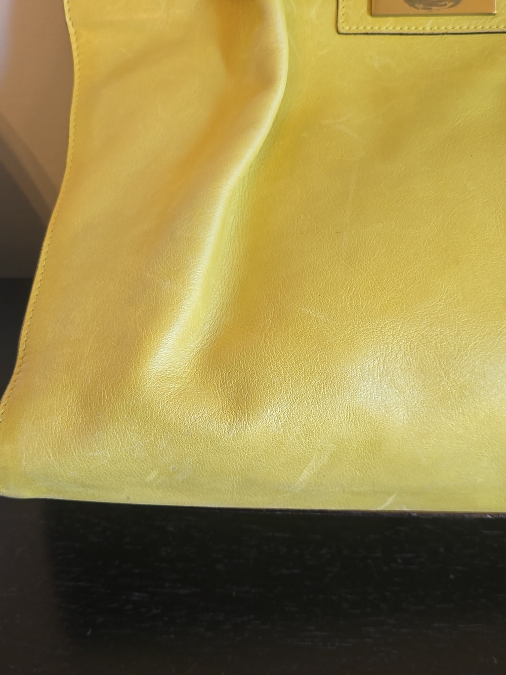 Paolo Masi Yellow Leather Tote Bag - Picture 16 of 17